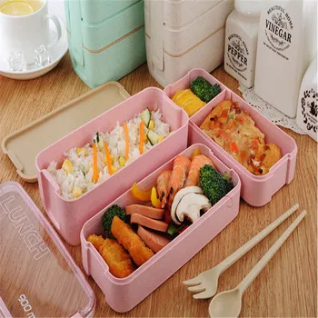 900 ml Potravín Nádoba na Jedlo Bento Box Japonský Tepelnej Desiatu, Obed Box pre Deti s Priestoru Nepresakuje Lunchbox Riadu