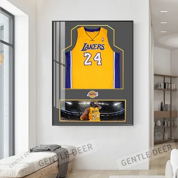 Rám obrazu, Woody Plagát Rám Kobe Bryant jersey Plagát Basketbalové Hviezdy Wall Art Plátno Klasické fotorámčekov
