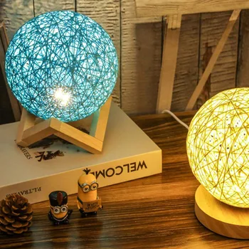 15 CM Stmievateľné Ratan Loptu Nočný Stolík Lampa USB Krytý 3D Moon Lampa LED Nigth Svetlo Ideálny Darček pre Deti, Spálne, Obývacia Izba