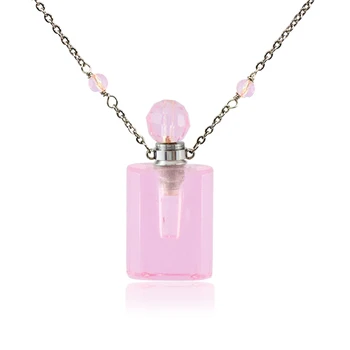 1PC Srdci Crystal Ampulky Prívesok Parfum Fľašu Prívesok Esenciálny olej Prívesok Charms Náhrdelník pre ženy