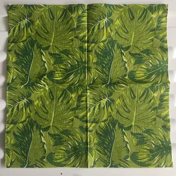 Decoupage svadobné servilletas vintage tabuľka obrúsky, papierové krásne tkaniva printe palmového lístia narodeninovej party uterák dekor 20 3-vrstvou