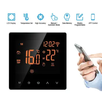 3A/16A, WiFi, Smart Termostat LCD Displej Dotykový Displej Regulátor Teploty pre Elektrické Podlahové Vykurovanie Voda/Plyn Kotol