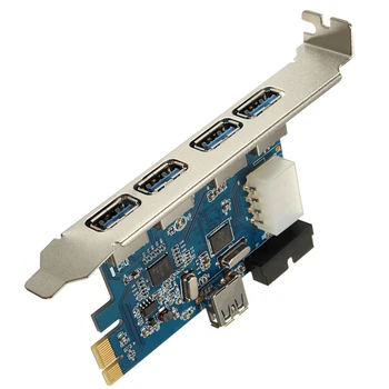 PCI-E Express Adaptér 5 porty USB 3.0 HUB, Nové Vnútorné Rozširujúca Karta
