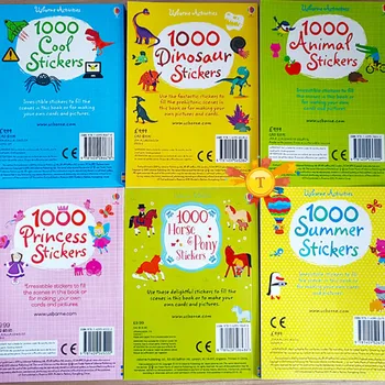 Deti 1000 opakovane cartoon nálepky/ Deti, dieťa, zviera/dinosaurus/princezná/motion nálepky kníh pre škôlke školy
