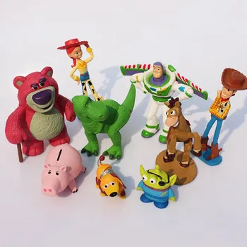 9pcs Toy Story Údaje Woody Buzz Lightyear Jessie Bullseye Kôň Rex Dinosaura Slinky Psa Hamm Ošípaných Squeeze Cudzincov Model Hračky