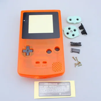 Jasné Orange Plný Bývanie púzdro kryt pre VOP Gameboy Color s Vodivej Gumy Skrutkovače