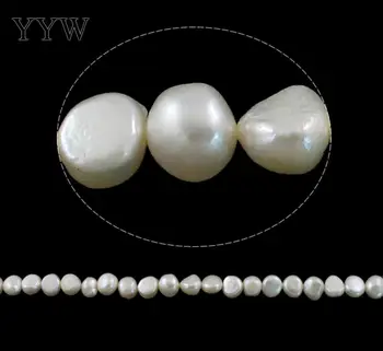 Vysoko Kvalitný 8-9 mm Prírodné Sladkovodné Perly biele Korálky Baroková Perla Voľné Korálky Pre DIY Náhrdelník Bracelat Šperky Robiť