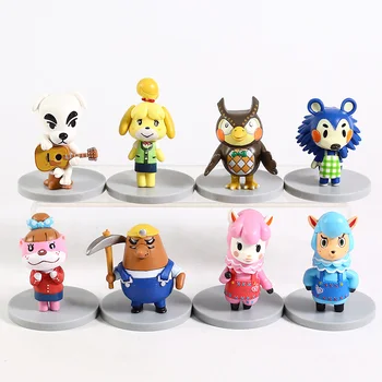 8pcs/veľa Nových Animal Crossing Akčné Figúrky Tom Kút Mabel Resetti Isabelle K. K PVC Model Hračky, Darčeky pre Deti