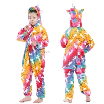 Kigurumi Oblek pre Deti Jednorožec Pyžamo Anime Panda cosplay Kostým Licorne Onesie Deti Baby Kombinézu Unicornio Pijamas