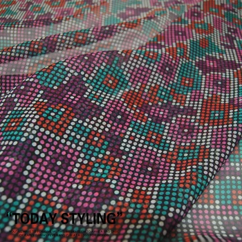 LEO&LIN 8-M/M Impresionistického Koberčeky Dekoratívny Vzor Reálne Hodvábny Šifón Tričko Šaty Hodváb Oblečenie Tkaniny Tkaniny DIY patchwork