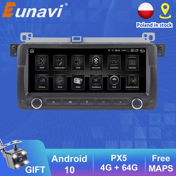 Eunavi 1din Android 10 autorádia Multimediálny Prehrávač Pre BMW E46 M3 Rover 3 Série GPS, Audio HD Displej DSP RDS Vstavaný BT Carplay