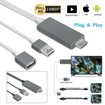 Vinshle HDMI Kábel Pre Lightning konektor Micro USB-HDMI Adaptér Converter Kábel AV HD TELEVÍZOR pre IOS pre iPhone, iPad MHL Android Fón