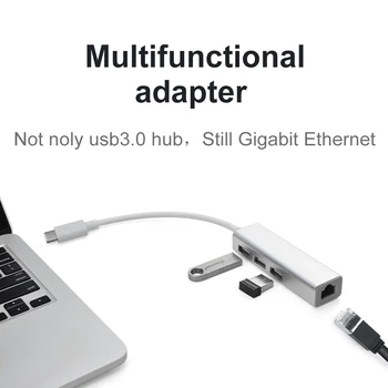OFCCOM USB C Ethernet USB 3.0 2.0 RJ45 Rozbočovača 10/100/1000M, Adaptér siete Ethernet Sieťová Karta USB, Lan Pre Macbook Windows Tpec C