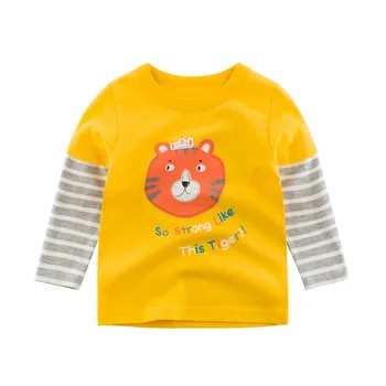 Detské long sleeve T-shirt jar a na jeseň detské basic tričko chlapca Dinosaura tričko detské oblečenie, detské T-shirt
