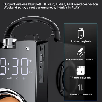 T3 Vonkajšie Prenosné Bluetooth Športové Reproduktor HighPower Bezdrôtový Stereo Subwoofer Heavy Bass Audio Prehrávač, HiFi zariadenia soundbar altavoces