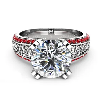 Ročník rezbárskeho modré crystal zafír, rubín kamene, prstene pre ženy, diamanty, šperky 14k zlata farba šperky bijoux bague dary