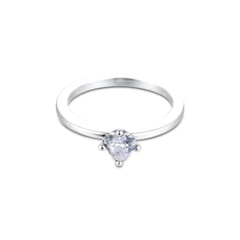 Jasné Srdce Solitaire Strieborné Prstene pre Ženy Pripraviť CZ Kryštálmi Krúžok 925 Sterling Silver Šperky Valentín Dievča Krúžok Šperky 2020