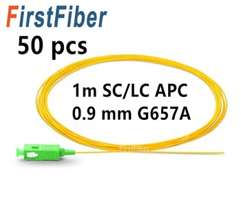 1m 50pcs SC APC vlákniny Pigtail LC APC pigtail kábel G657A Simplex 9/125 Single Mode Optického Pigtail - 0,9 mm 2.0 mm PVC Plášť