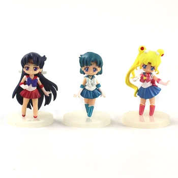 6pcs/veľa 8cm Sailor Moon Údaje Tsukino Jupiter, Merkúr Venuša Urán Neptún Anime Model Hračky