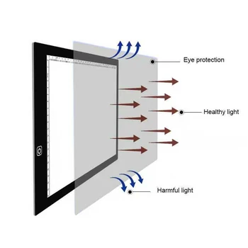 A3 A4 A5 Digitálny Grafický Tablet LED Diamond Maľovanie Light Pad Rada Prenosné Elektronické Board Ultra Tenká S mierkou Pre Kreslenie
