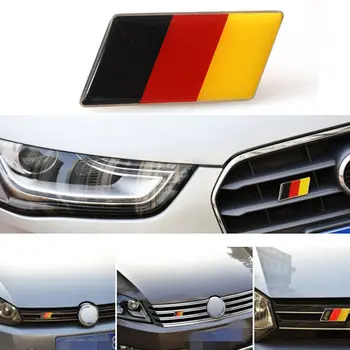 Hliníkové Nemecko Vlajka Auto Čelo Znak, Odznak Grilovacia Mriežka vhodné Na VW Golf Jetta Audi A3 A6 Auto Styling
