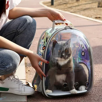 Vysoká kvalita cat batoh Priedušná Prenosné Pet Dopravcu Transparentný Vonkajší Priestor pet Batoh Cestovný batoh pre mačku a psa