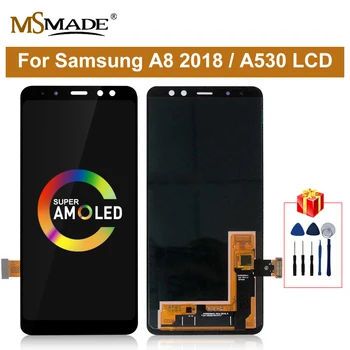 Super AMOLED Pre Samsung Galaxy A8 2018 A530 Dotykový LCD Displej Digitalizátorom. Montáž A530f A530N Displej Náhradné Diely