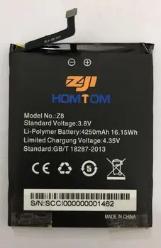 Nový, Originálny HOMTOM zoji Z8 Batérie 4250 mAh pre HOMTOM zoji Z8 Smart Phone