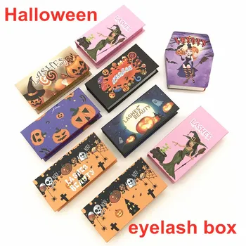 Halloween Mihalnice Obaly Boxy Veľkoobchod Lashsavers Minks Väčšinu 25 mm Riasy Prázdny Balík Halloween Lash Box Vlastné Logo