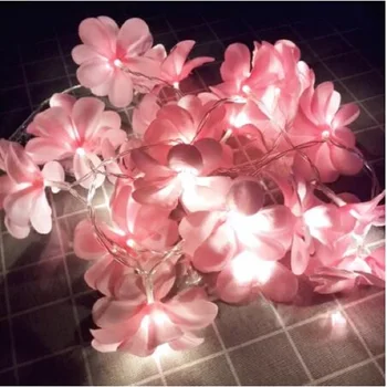 Kry Led Reťazec Kvet Svetlo Ružová/Biela Handričkou Kvetinový Batérie/USB/EÚ Moc Garland Dovolenku Svadobné Dekorácie 1,5 m 3m 6m