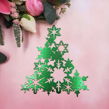 166x148mm Snowflake Vianočný stromček Rezanie Kovov Zomrie Vianočné Hviezdy Šablóny Pre DIY Scrapbooking Karty Dekoratívne Razba
