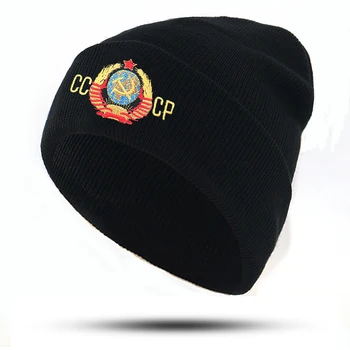 Nové čiapočku spp klobúk ZSSR CCCP výšivky pletené klobúk bavlna flexibilné módne čiapky na zimu, Jeseň Rusko klobúky unisex