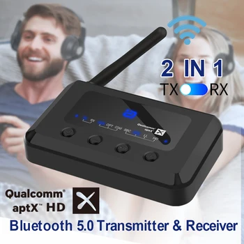 Bezdrôtový Bluetooth 5.0 HD Audio prijímač, vysielač aptX LL /HD 2-V-1 Audio Adaptér pre TV prijímač/Reproduktory Optické Koaxiálny 3,5 m MR265