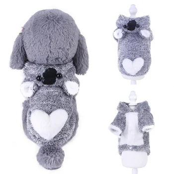 Pet Krásne Sivé Koala Modelovanie Psa Kostýmy, Plyšové Teplé Šteňa Coats Dve Nohy, Oblečenie Pre Malé A Stredné Psy