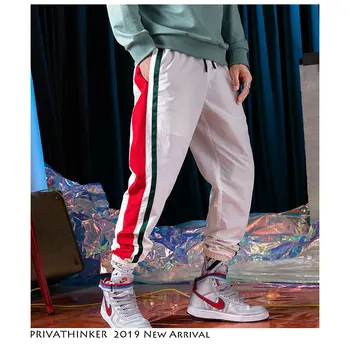 Privathinker Mužov Jar Hip Hop Hárem Nohavice Streetwear 2020 Mens Tlač Kontrast Farieb Nohavice Mužskej Strane Prúžok Módne Joggers