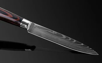 XITUO Utility Nôž 5 palcový Nehrdzavejúcej Ocele, Ostrými Frézovanie nože Rez Zeleniny Laser Damasku Vzor Kuchynské Nože na syr Nové