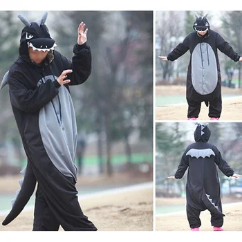 Nový Štýl Halloween Kostým Pre Ženy Polar Fleece Fialová Dragon Unisex Dospelých Zvierat Veľkoobchod Onesie Cosplay Sleepwear Pyžamá
