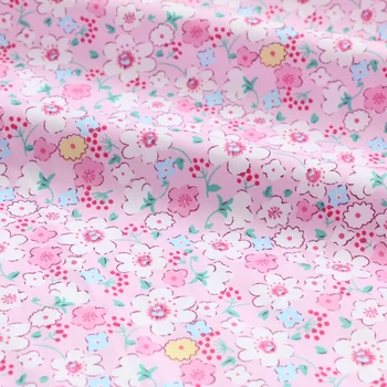 Bavlna twill handričkou čerstvé ružová aqua kvetinový pruhom pre DIY deti posteľná bielizeň oblečenie list handwork šaty vankúše dekor tkaniny