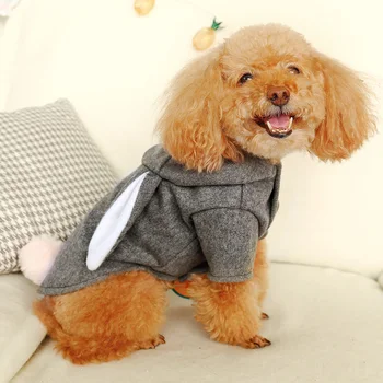 PETCIRCLE Pet Oblečenie, Oblečenie pre psy, Jeseň A v Zime Vlnené Kabát Veľké Uši Králik Naložené Teddy Malé Psie Oblečenie